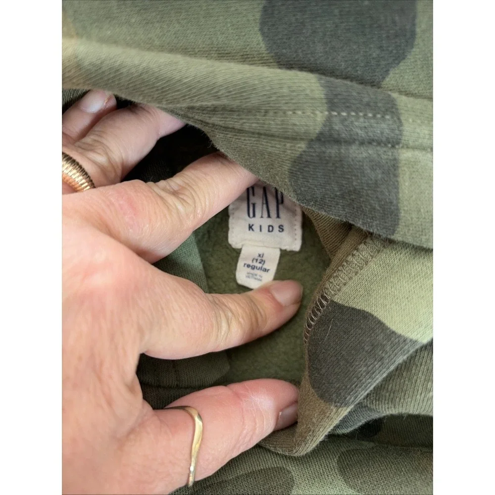 Gap Hoodie Kids XL (12-13)  Camouflage Cotton Graphic Print  Retro Grunge 90s‎